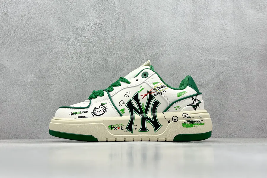 MLB NY Print Sneaker with Custom Graffiti Design