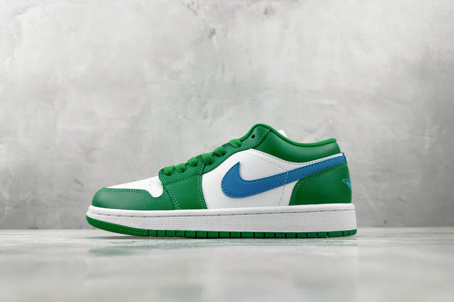 Jordan Air Jordan 1 Low in White, Green, and Blue