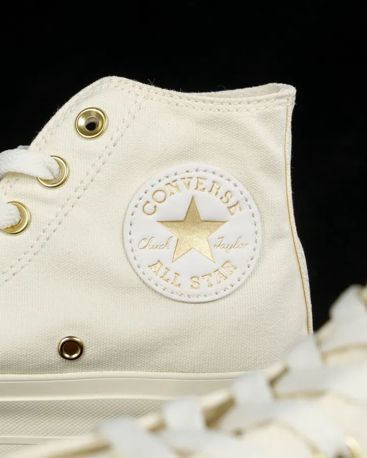Converse All Star Classic High Top Sneaker with Gold Logo