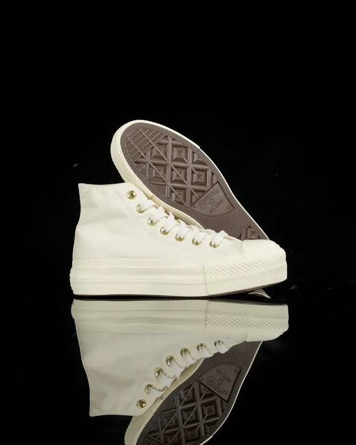 Converse All Star Classic High Top Sneaker with Gold Logo