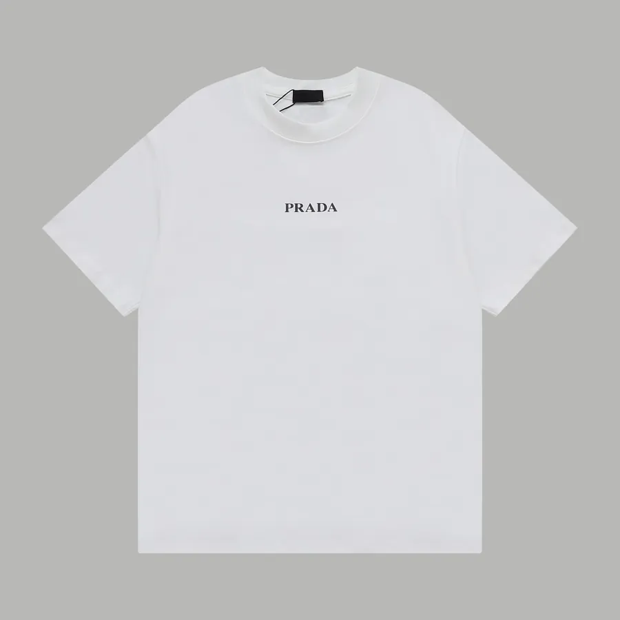 Prada Triangle Logo Embossed Short Sleeve