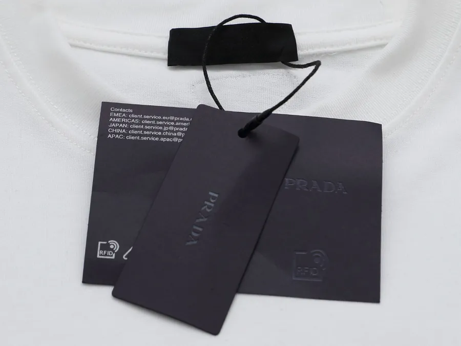 Prada Triangle Logo Embossed Short Sleeve