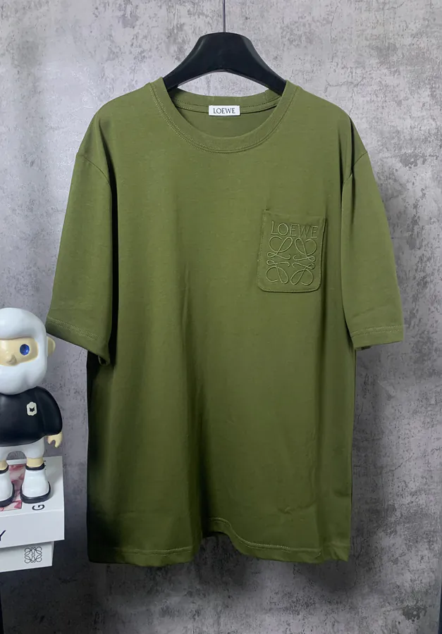 LOEWE*罗意威 Pocket Logo Embroidered Short Sleeve T Shirt
