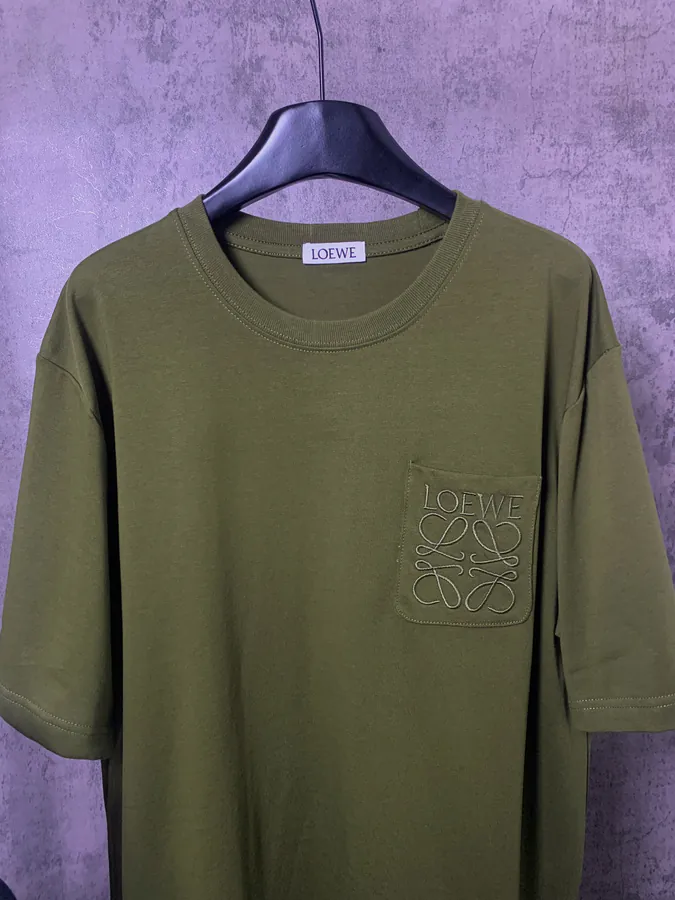 LOEWE*罗意威 Pocket Logo Embroidered Short Sleeve T Shirt