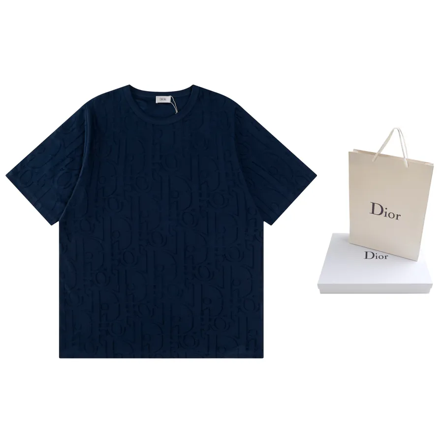 DIOR 25SS Embossed Pattern T Shirt