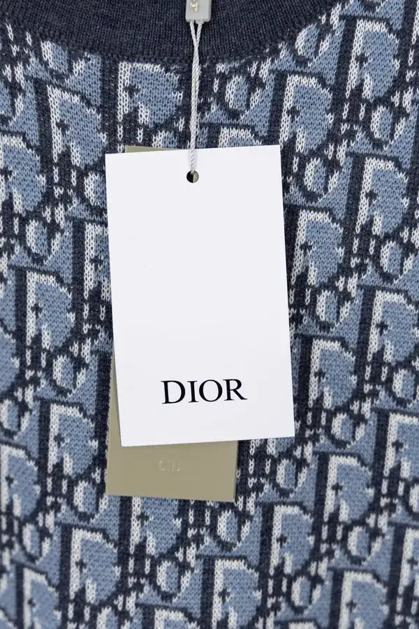 DIOR Blue Oblique Wool Blouse