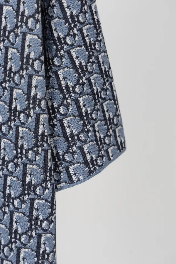 DIOR Blue Oblique Wool Blouse