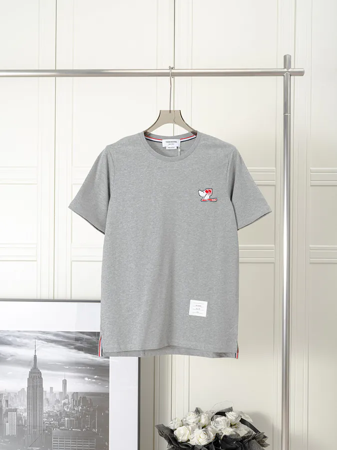 Thom Browne Dog Embroidery Round Neck Short Sleeve