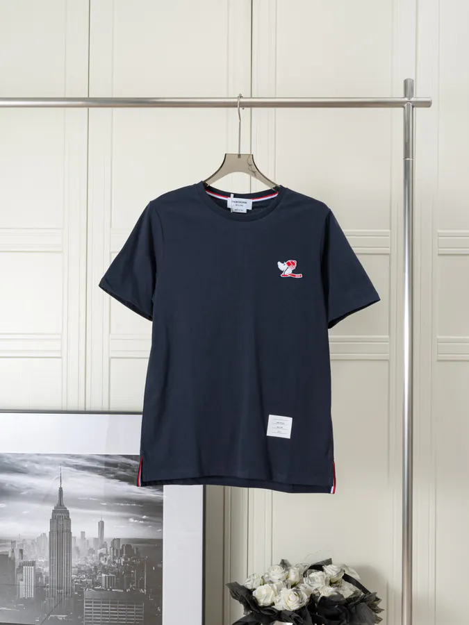 Thom Browne Dog Embroidery Round Neck Short Sleeve