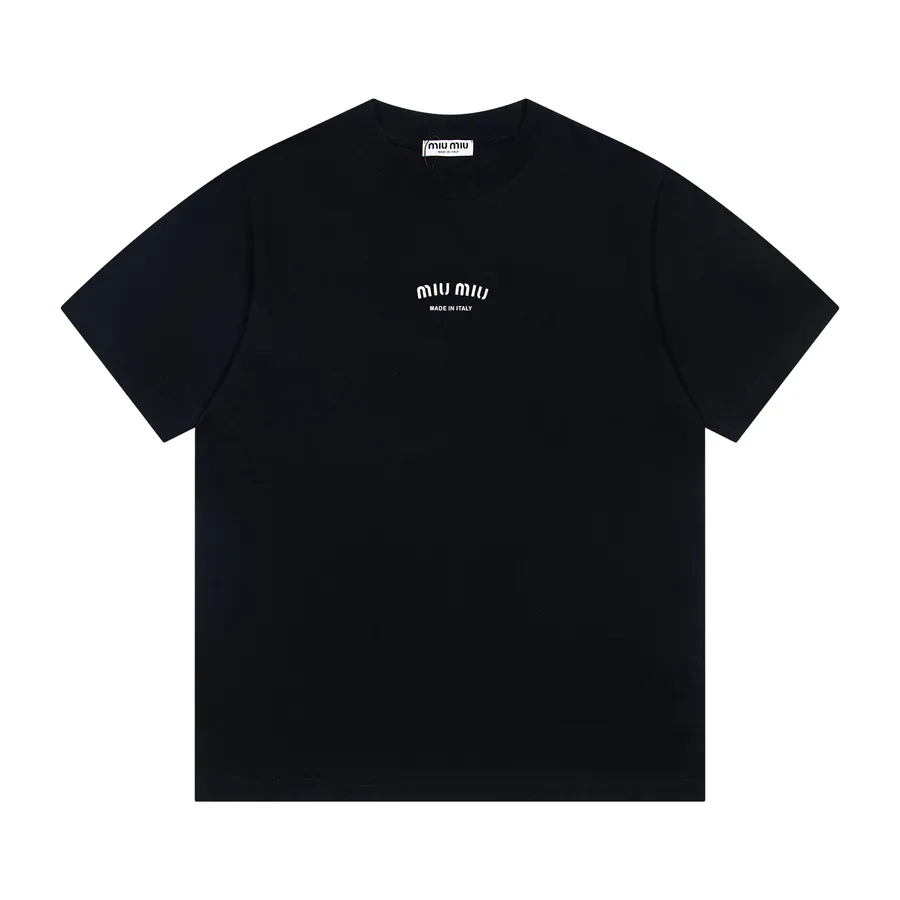 Miu Miu Classic Letter Print Oversize T Shirt