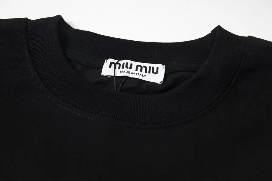 Miu Miu Classic Letter Print Oversize T Shirt