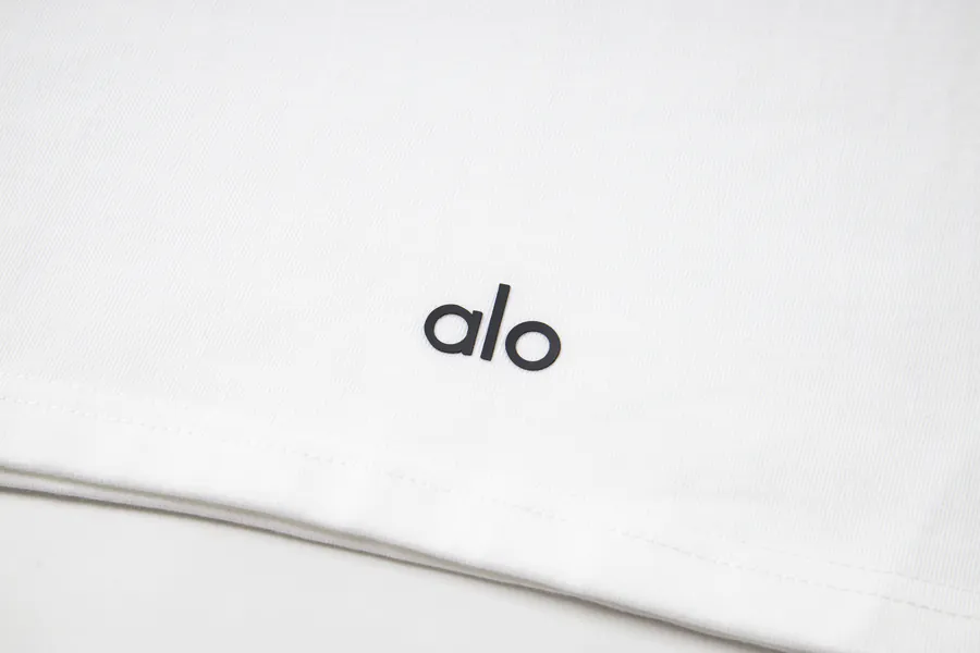 ALO Classic Letter Front Casual Round Neck Short Sleeve T Shirt
