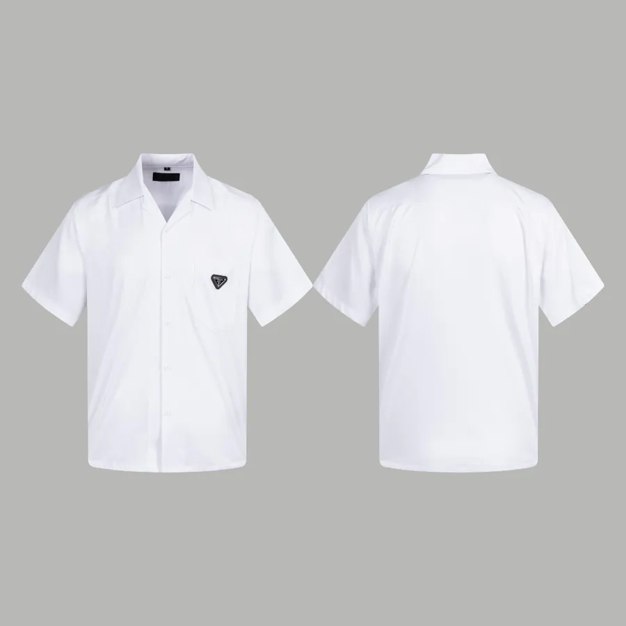 PRA辰星专供 Triangle Logo Shield Embroidered Silk Shirt