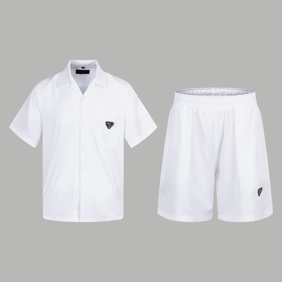 PRA辰星专供 Triangle Logo Shield Embroidered Silk Shirt
