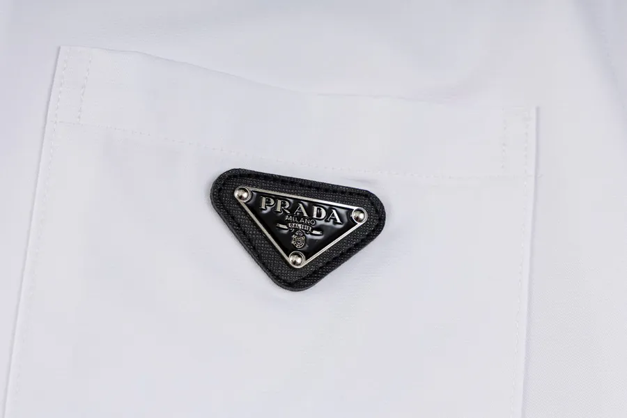 PRA辰星专供 Triangle Logo Shield Embroidered Silk Shirt