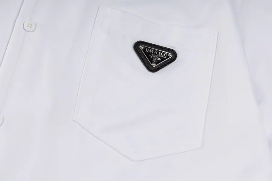 PRA辰星专供 Triangle Logo Shield Embroidered Silk Shirt