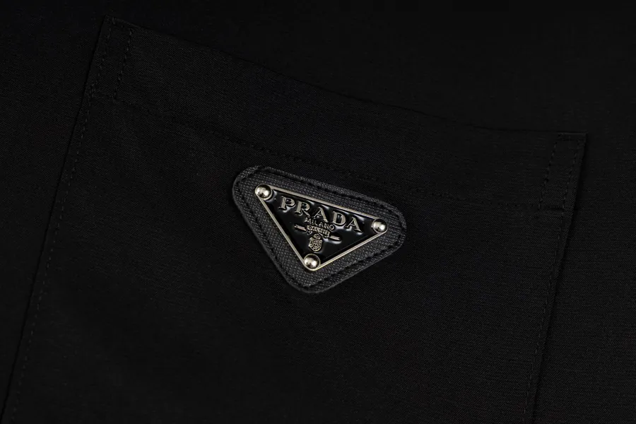 PRA辰星专供 Triangle Logo Shield Embroidery Silk Shirt