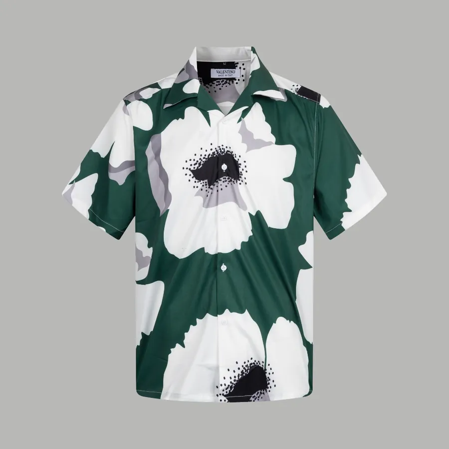 Chenxing Exclusive Silk Flower Silk Shirt Short Sleeve