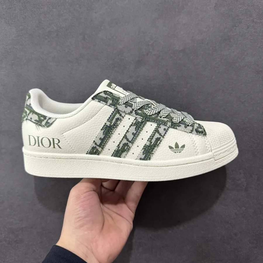 DIOR White Green Superstar Sneaker