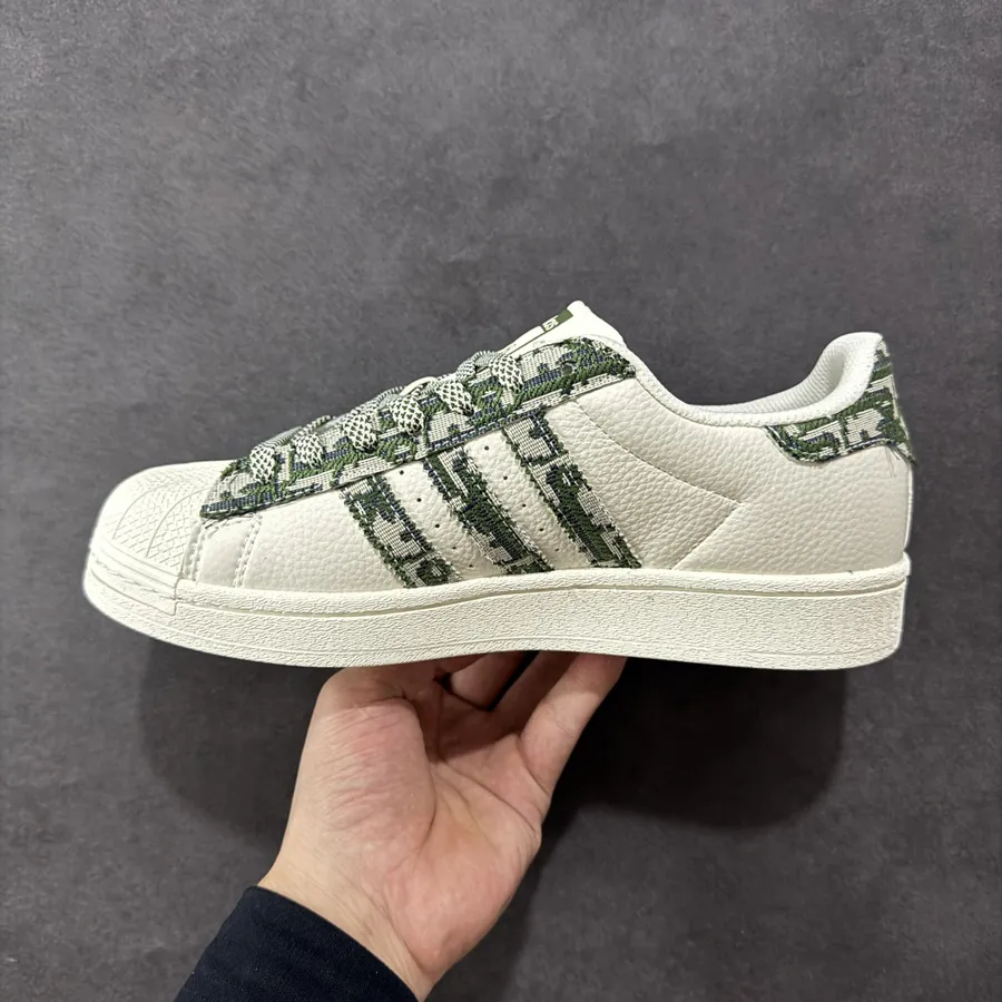 DIOR White Green Superstar Sneaker