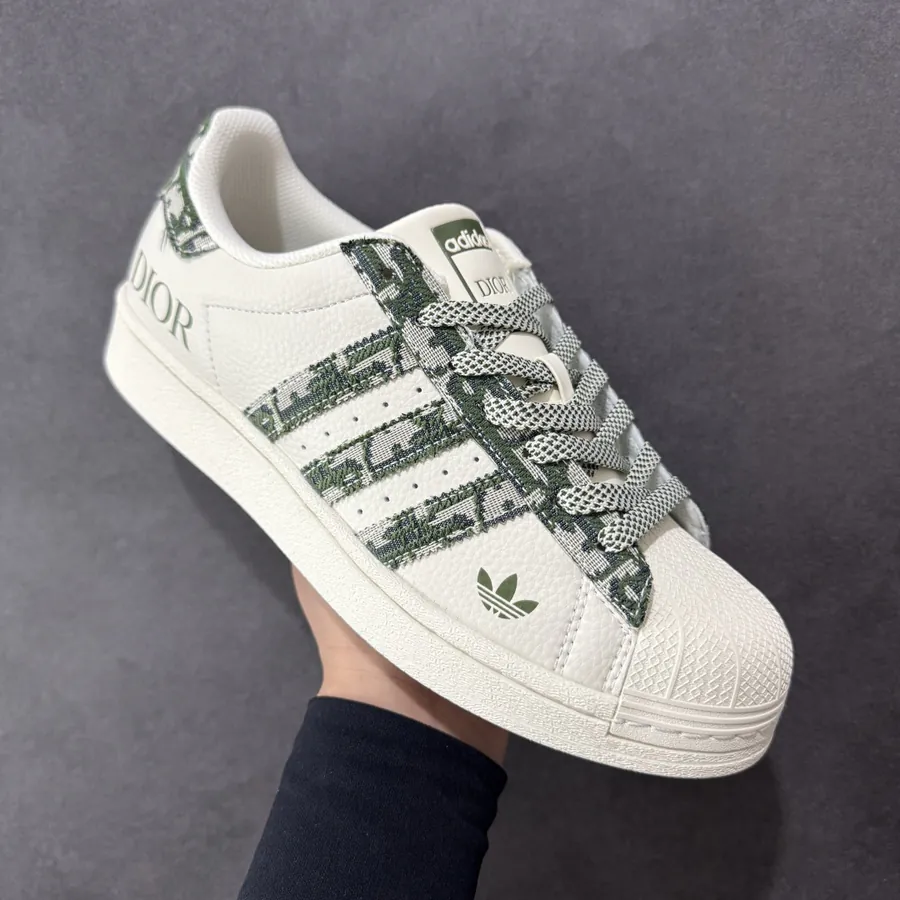 DIOR White Green Superstar Sneaker