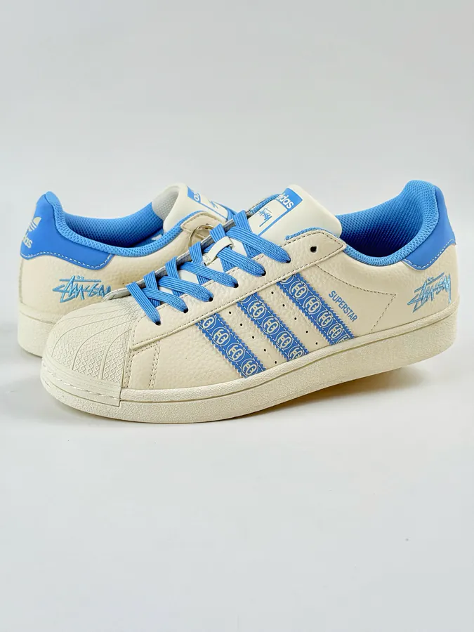 AD Originals Superstar x Stussy White Blue