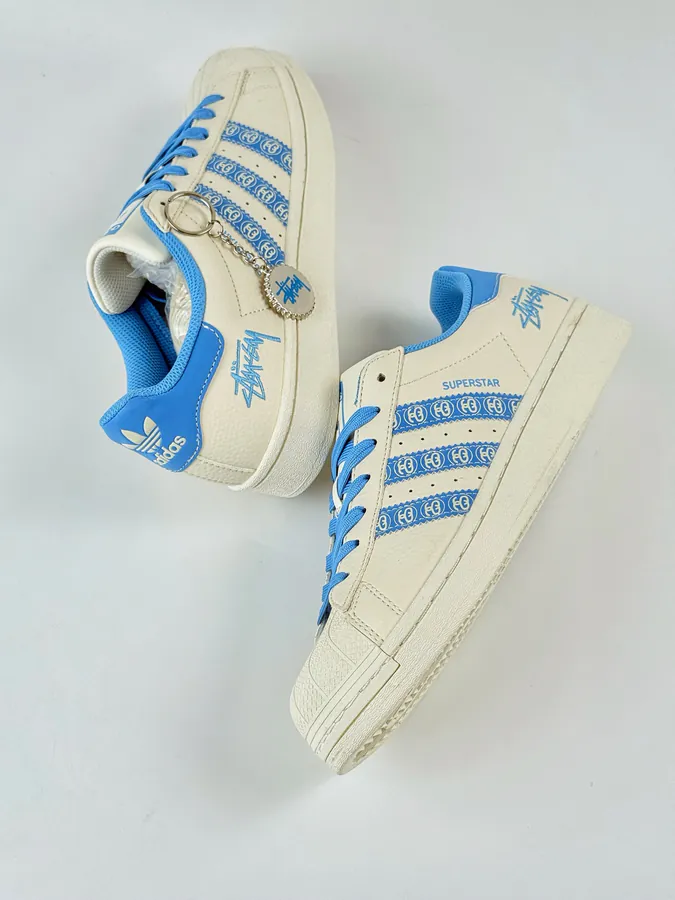 AD Originals Superstar x Stussy White Blue