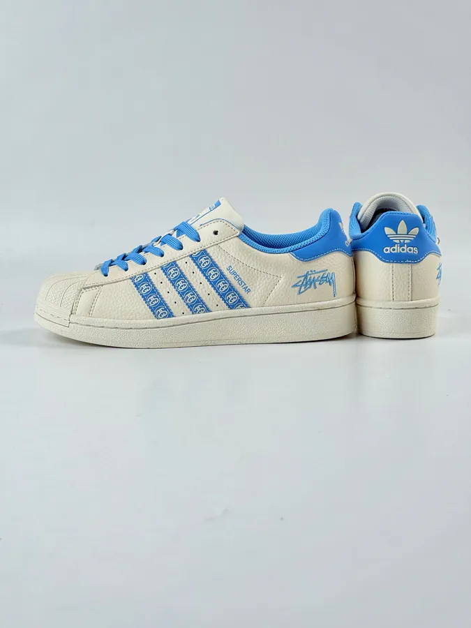 AD Originals Superstar x Stussy White Blue