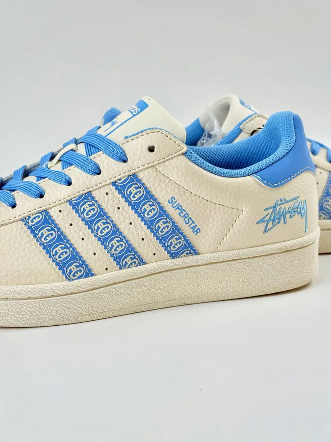 AD Originals Superstar x Stussy White Blue