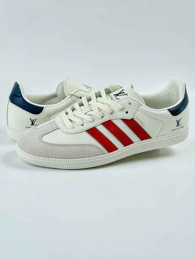 Adidas Originals Samba OG x Louis Vuitton Gray White Red