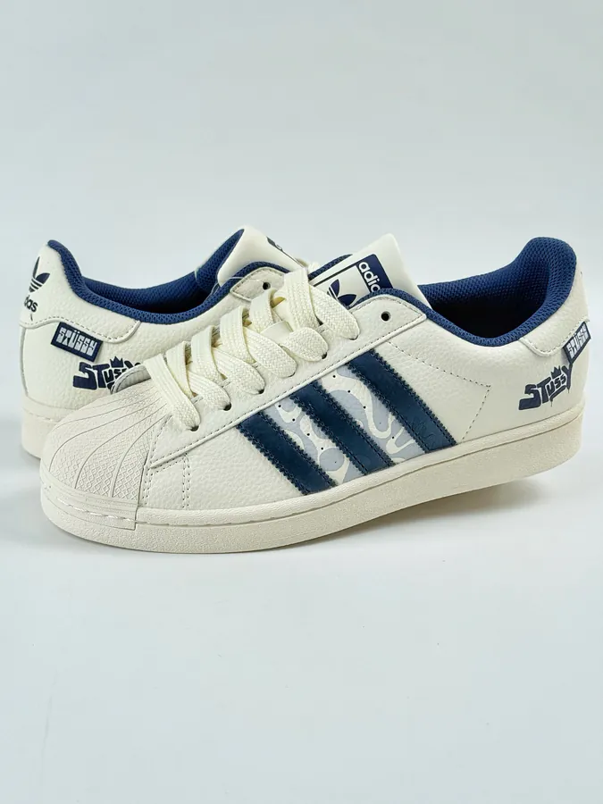 AD Originals Superstar x Stussy White Blue