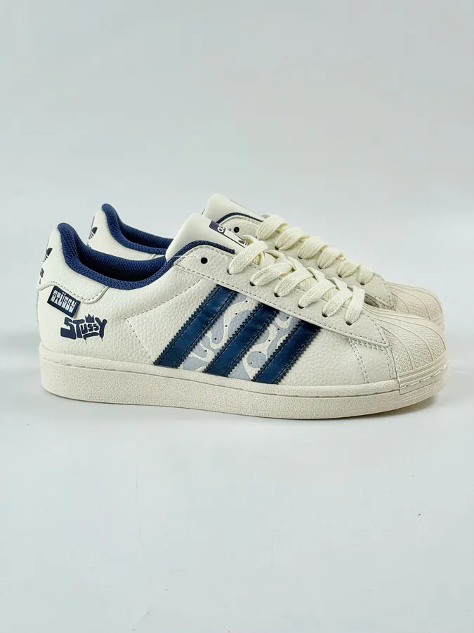 AD Originals Superstar x Stussy White Blue