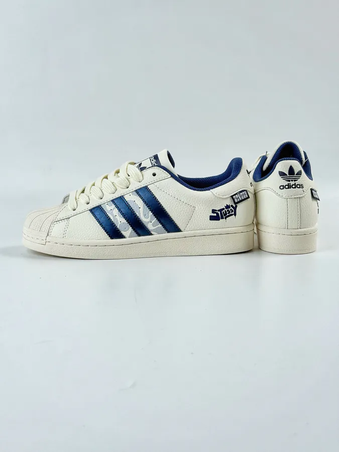 AD Originals Superstar x Stussy White Blue