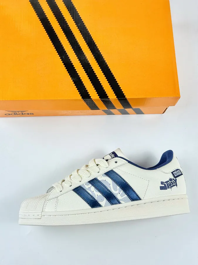 AD Originals Superstar x Stussy White Blue