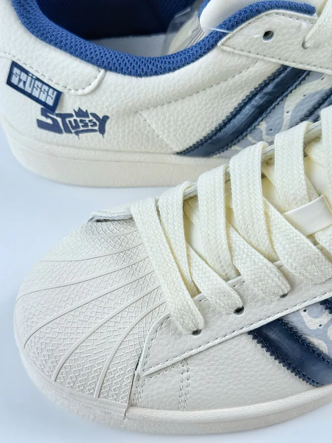 AD Originals Superstar x Stussy White Blue