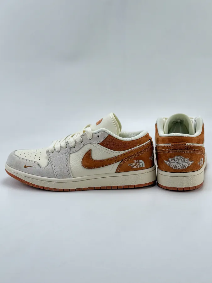 Air 1 Retro Low x The North Face White Brown Small Hook