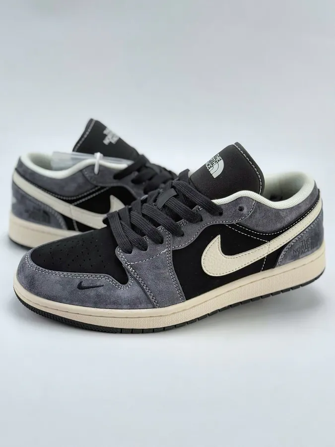 Air Jordan 1 Retro Low x The North Face Black and Grey Swoosh