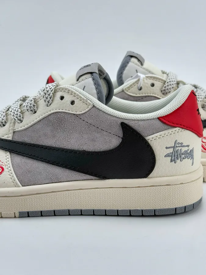 Travis Scott x Air 1 Low Reverse White Black Swoosh Reverse Suede