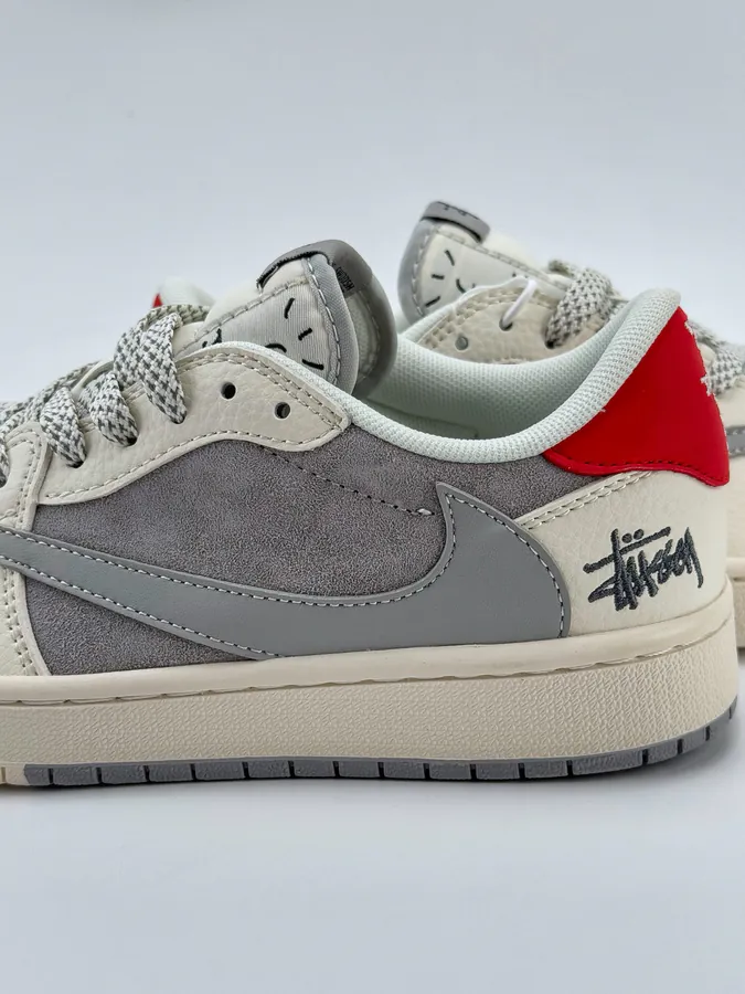 Travis Scott x Air 1 Low Reverse White Grey Red Starry Swoosh