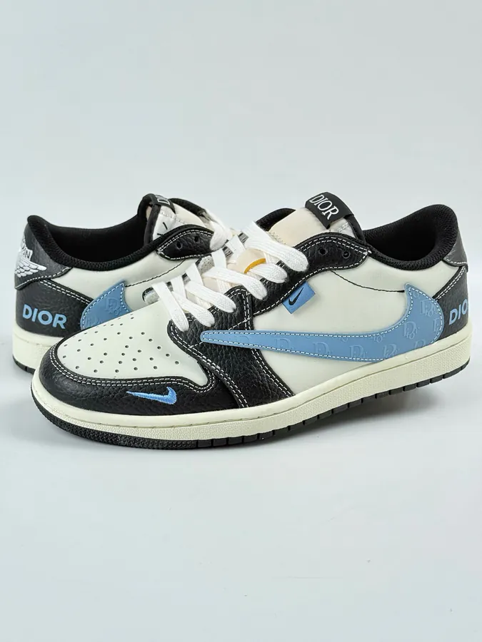 Travis Scott x Air 1 Low Reverse Black Blue Swoosh Low Top