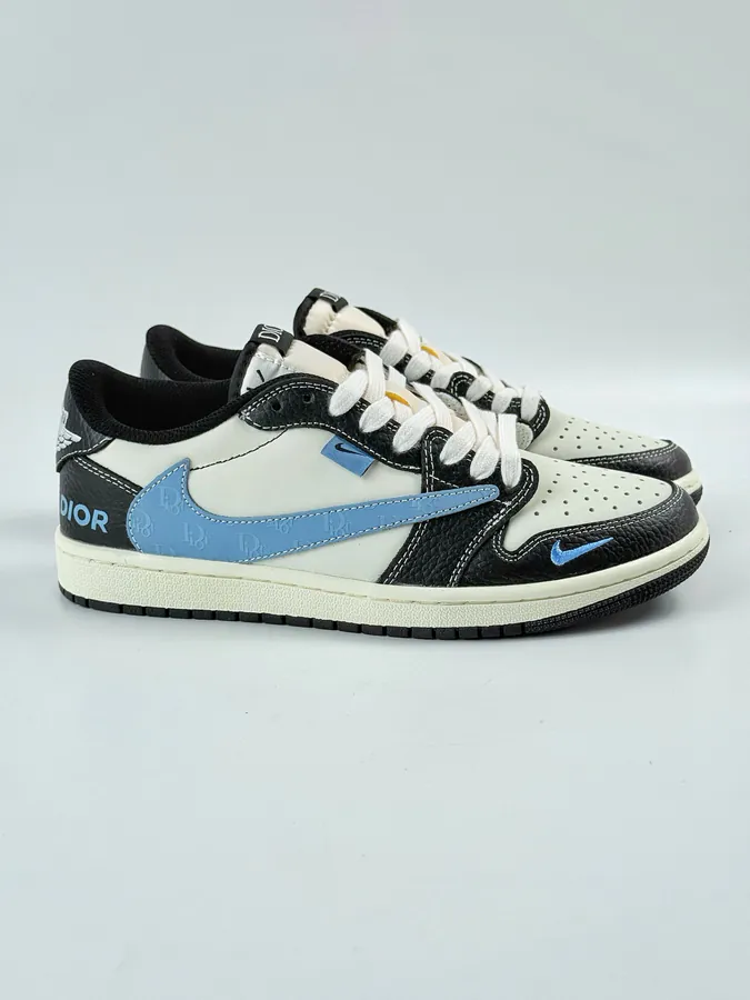 Travis Scott x Air 1 Low Reverse Black Blue Swoosh Low Top
