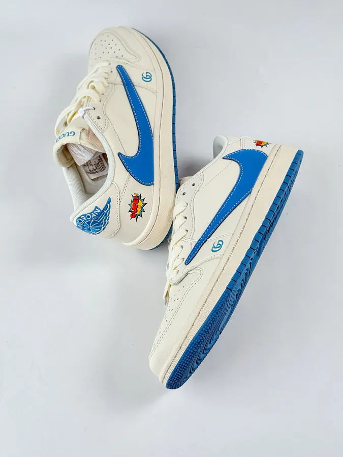 Travis Scott x Air 1 Low Reverse White Blue Swoosh