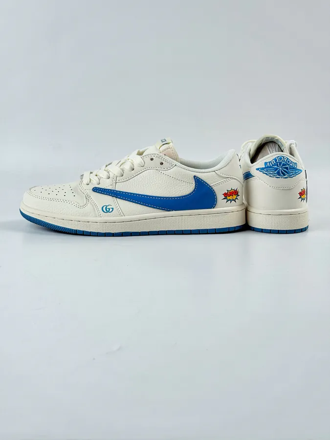 Travis Scott x Air 1 Low Reverse White Blue Swoosh