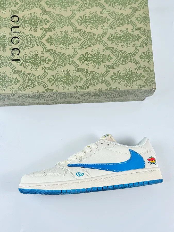 Travis Scott x Air 1 Low Reverse White Blue Swoosh
