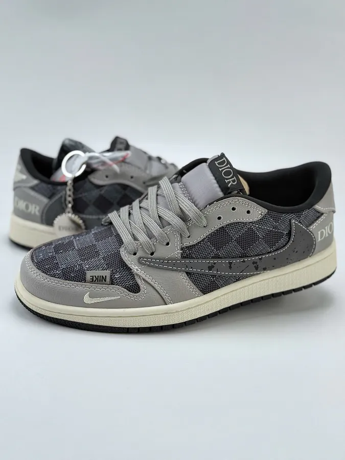 Travis Scott x Air 1 Low Reverse Gray Black Swoosh Low Top