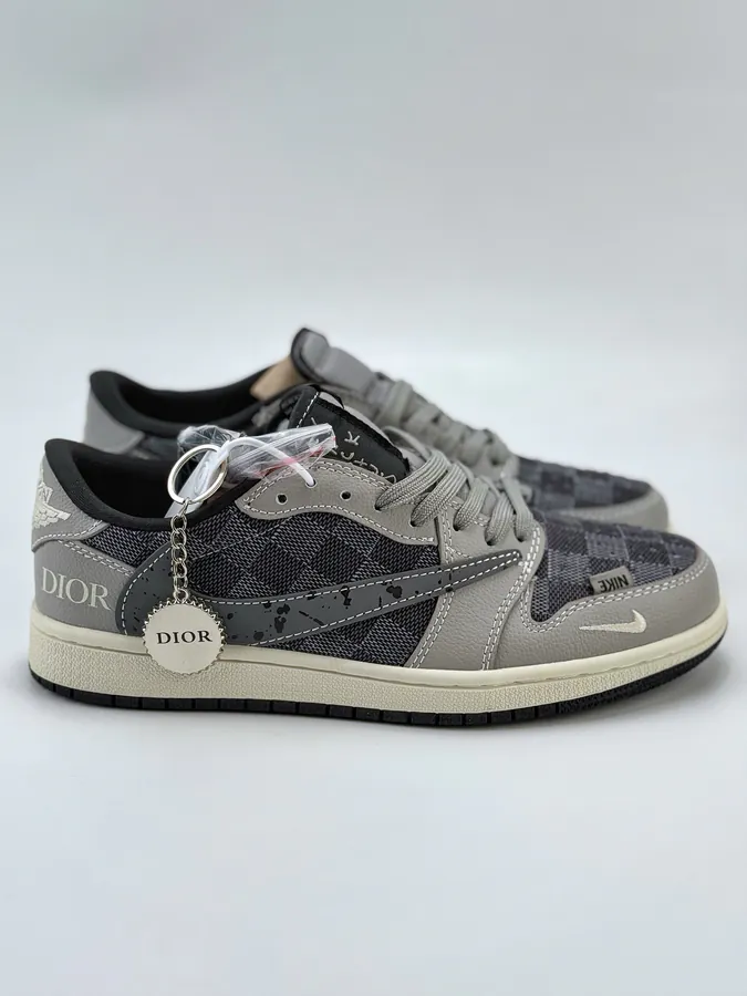 Travis Scott x Air 1 Low Reverse Gray Black Swoosh Low Top