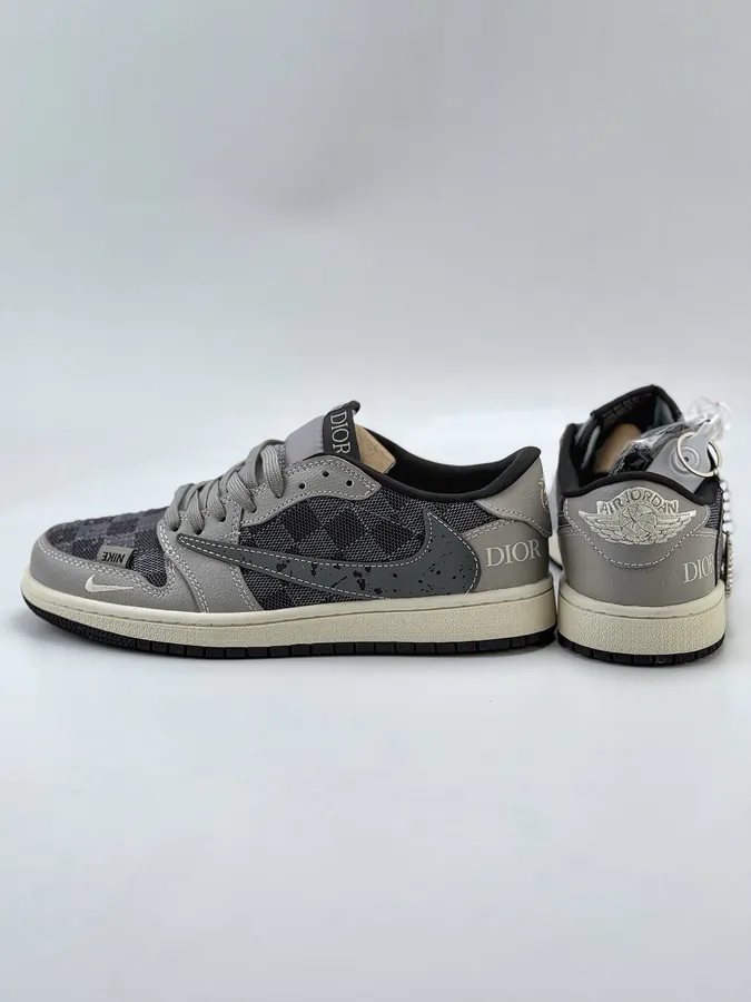 Travis Scott x Air 1 Low Reverse Gray Black Swoosh Low Top
