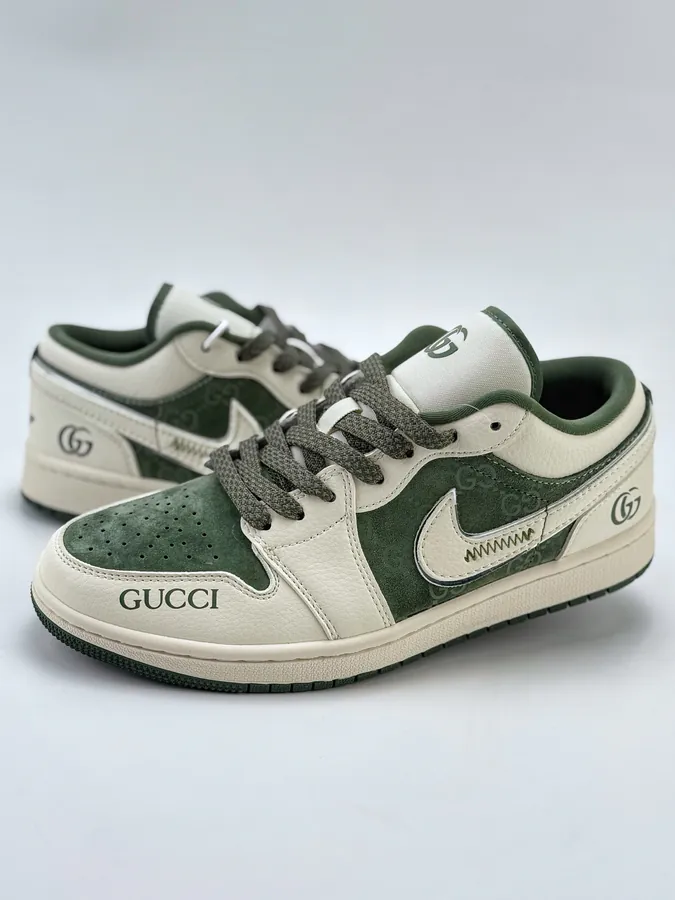 Air Jordan 1 Retro Low x GUCCI White Green Starry