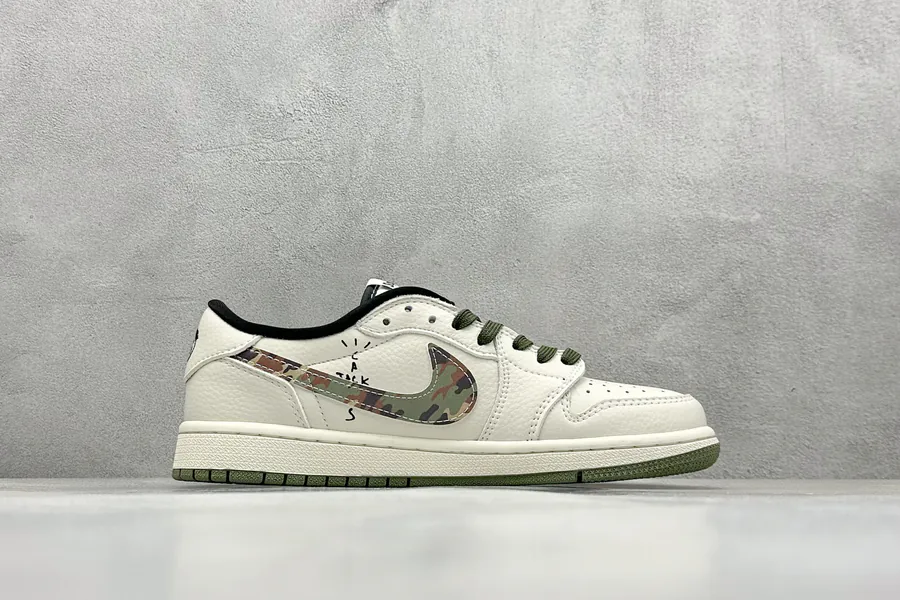 Travis Scott x Fraent Design x Air 1 Low OG SP 1 Camouflage Hook Cultural Sneaker