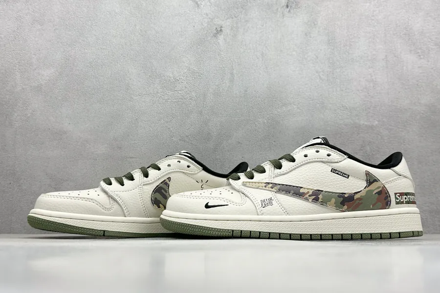 Travis Scott x Fraent Design x Air 1 Low OG SP 1 Camouflage Hook Cultural Sneaker